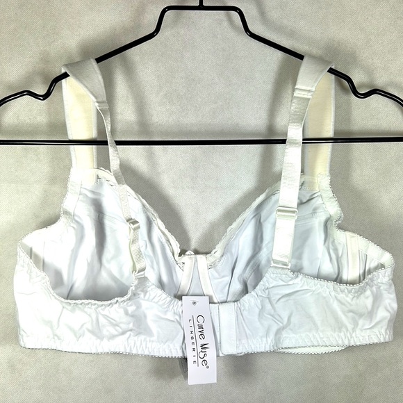 Curve Muse White Underwire With Lace Details Cotton Bra Size 44B NWT - Picture 2 of 3